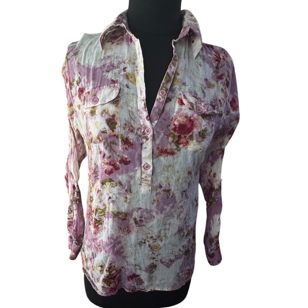 JAK Floral Cotton Gauze Button Down Shirt Lavender Pink Boho USA Small
Preloved - Picture 2 of 10